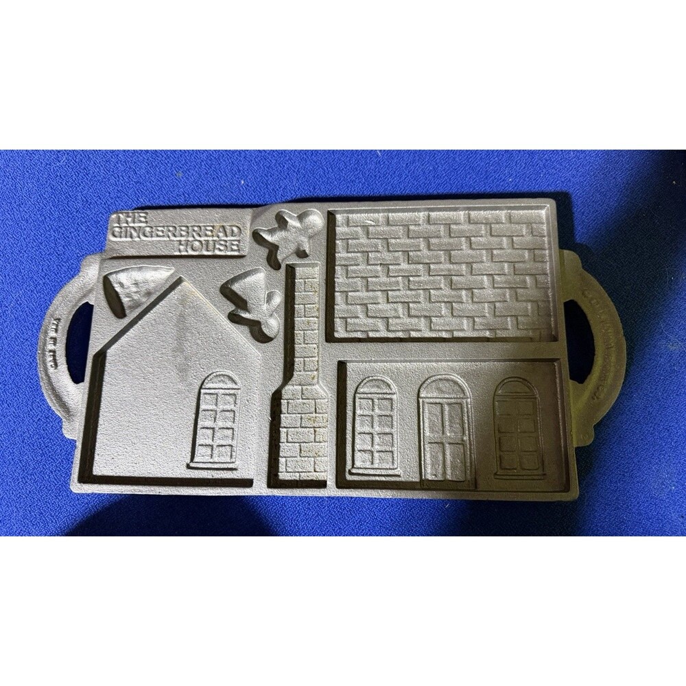 John Wright the Gingerbread House 1985 Cast Iron Mold, Double Sided, Vintage USA